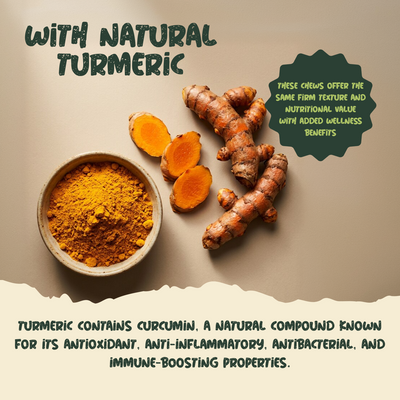5 Pack - Small Yak Chews for Dogs with Turmeric